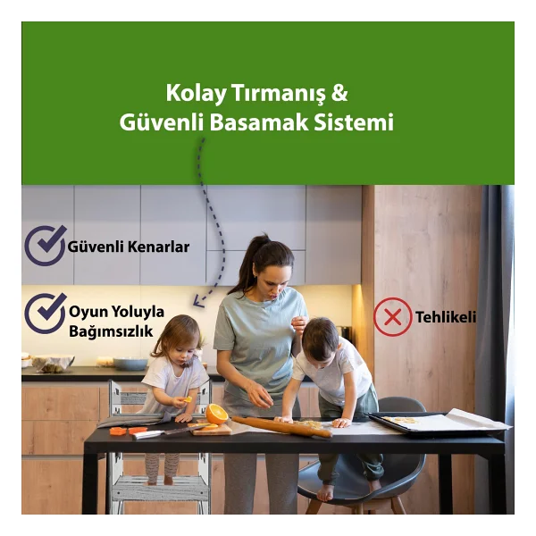Minera Ahşap Beyaz Öğrenme Kulesi - Görsel 5