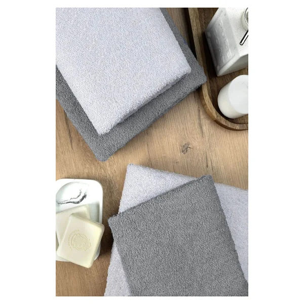 Mira Home 4 Lü Banyo Havlusu Takımı Soft Büyük Havlulu Pamuklu Havlu Seti 90X150 cm Beyaz - 90 x 150 cm - Gri - Görsel 4
