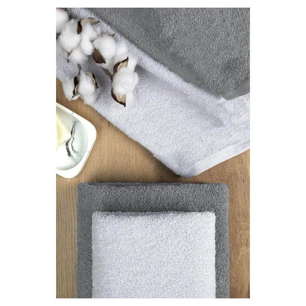 Mira Home 4 Lü Banyo Havlusu Takımı Soft Büyük Havlulu Pamuklu Havlu Seti 90X150 cm Beyaz - 90 x 150 cm - Gri - Görsel 5