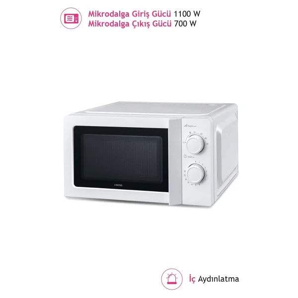 Altus 20 Lt Beyaz Mikrodalga Fırın Beyaz - Görsel 4