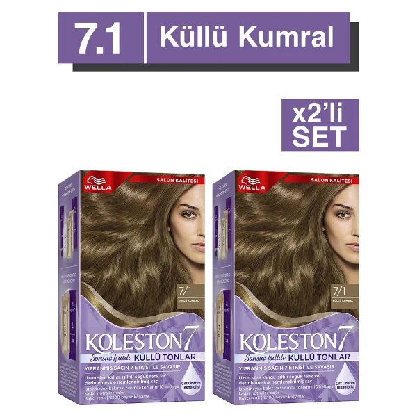 Wella Koleston Supreme Kit Saç Boyası 7/1 Küllü Kumral X2 Adet - Görsel 7