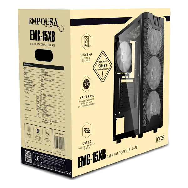 Inca Empousa Premium Emg-15xb 4 Fanlı Atx Oyuncu Kasası - Görsel 5