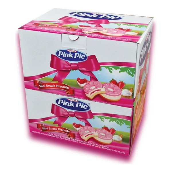 Tayaş Pink Pie 1 Kg Çilek Aromalı Krema Dolgulu Bisküvi Türkiye Menşeli Pratik Ambalaj - Görsel 3