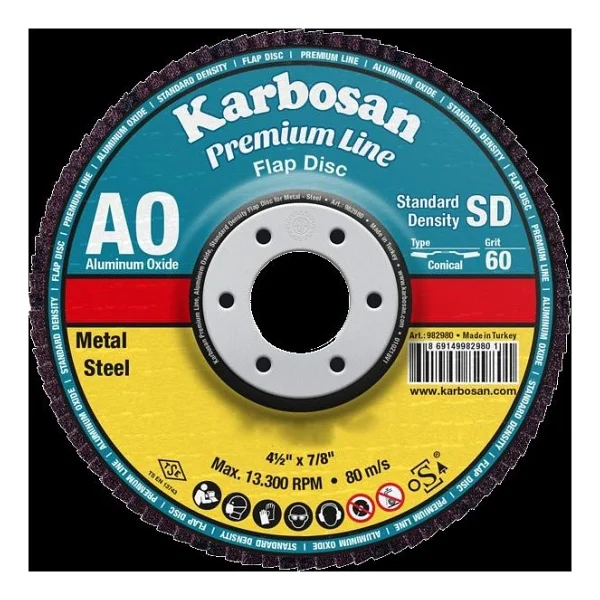 Karbosan Flap Disk Ao Axpr11 Sd 125 Mm 40 Kum Konik - Görsel 2