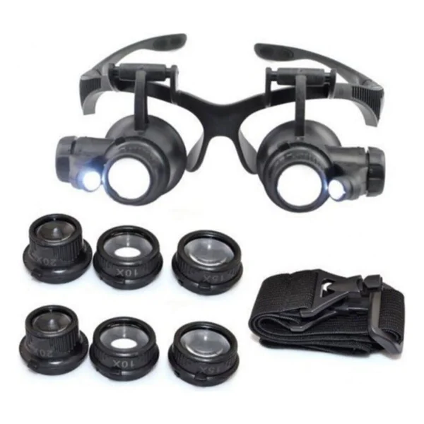 Paltava Ctn Gözlük Modeli 10x 15x 20x 25x Lens,2led Işıklı,Büyüteç - Görsel 4
