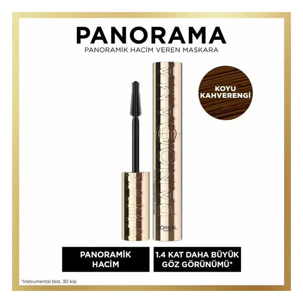 L'oreal Paris Panorama Hacim Veren Kahverengi Maskara - Görsel 9
