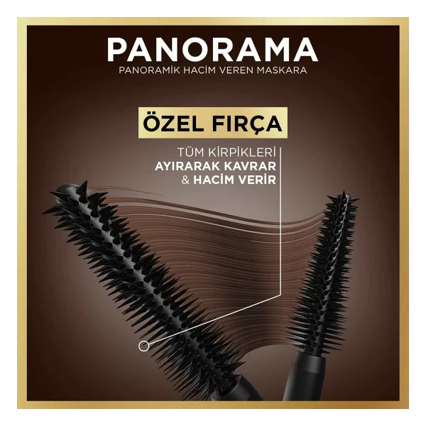 L'oreal Paris Panorama Hacim Veren Kahverengi Maskara - Görsel 5
