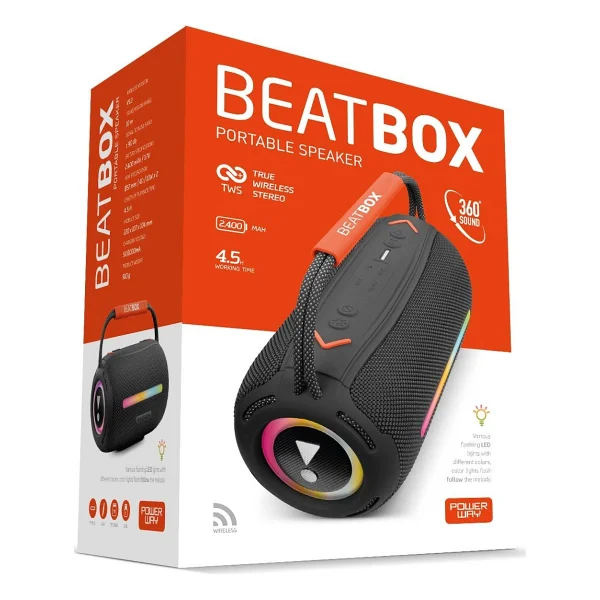 Powerway Beatbox Siyah Bluetooth Hoparlör - Görsel 4