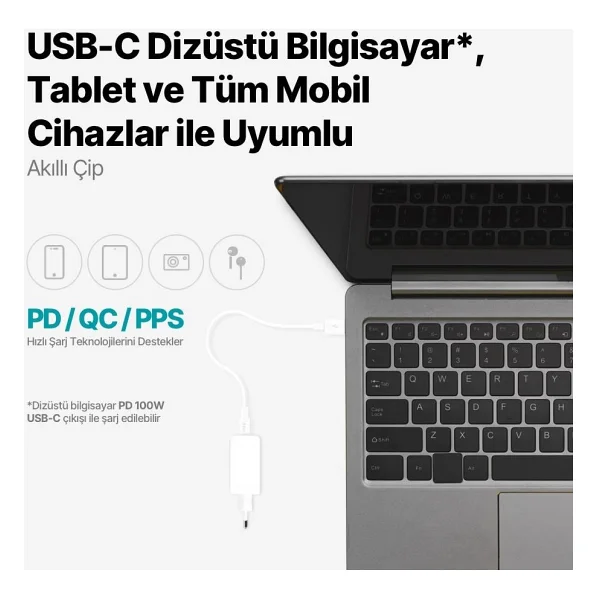 Ttec Smartcharger Trio Gan 2scg04b 120 W Beyaz Hızlı Şarj Adaptörü - Görsel 5