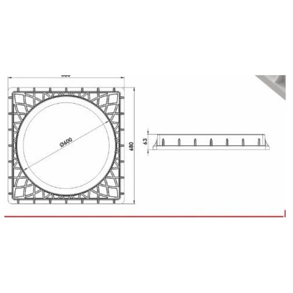 Luxwares 650 Mm. Kare Plastik Rögar Kapağı - Görsel 2