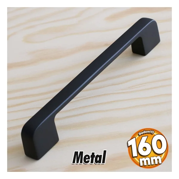 Badem10 Arel Kulp Mobilya Mutfak Dolabı Çekmece Dolap Kulpları Kapak Kulpu Kulbu Siyah 160 Mm Metal - Görsel 6