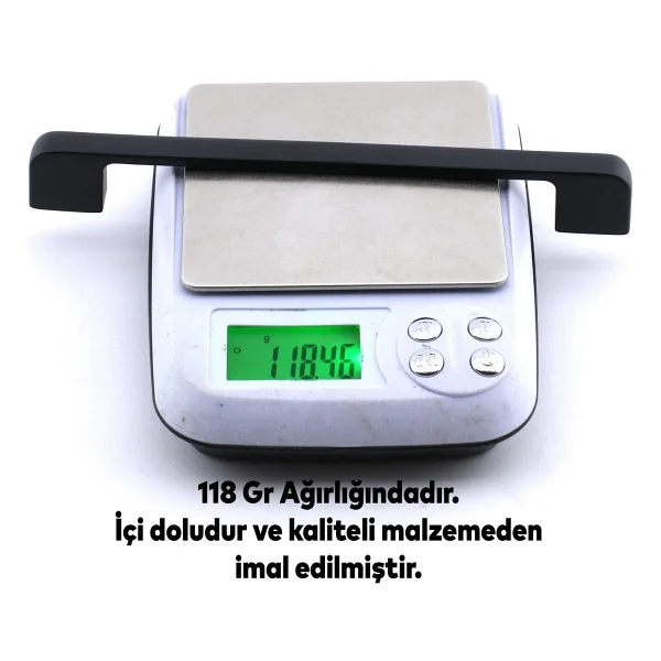 Badem10 Arel Kulp Mobilya Mutfak Dolabı Çekmece Dolap Kulpları Kapak Kulpu Kulbu Siyah 160 Mm Metal - Görsel 4