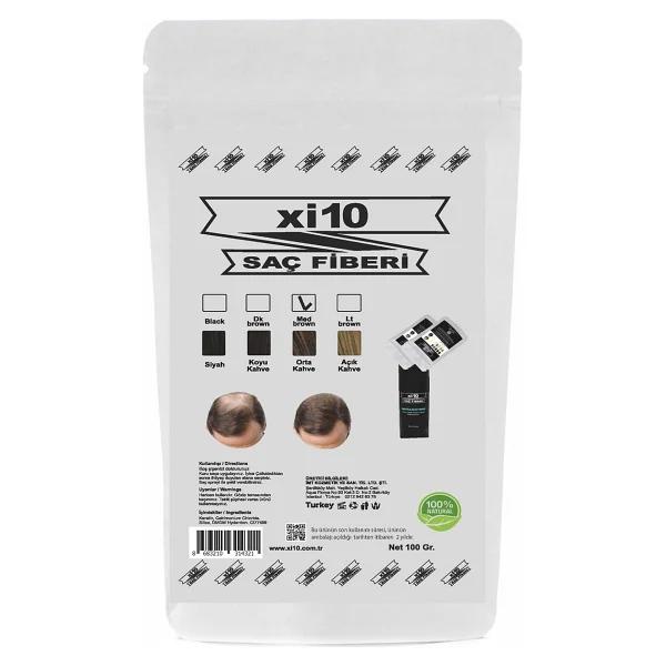 Xi10 Saç Tozu 100 Gr Orta Kahve Topik Hair Fiber - Görsel 5