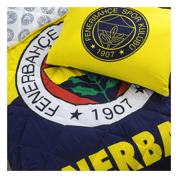 Taç Fenerbahçe Logo Tek Kişilik Yorgan Seti - Sarı - Lacivert - Görsel 2