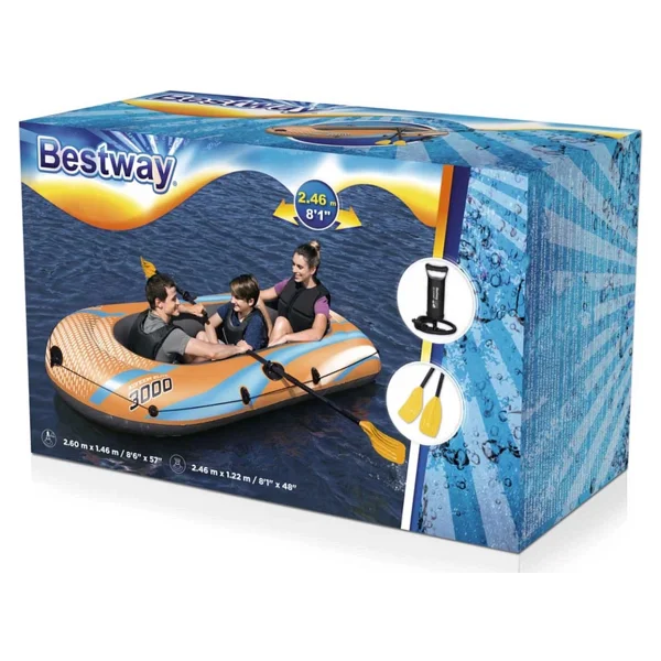 Bestway Kondor Elite 3000 61145 246x122 Cm 2+1 Kişilik Şişme Bot Seti - Görsel 10