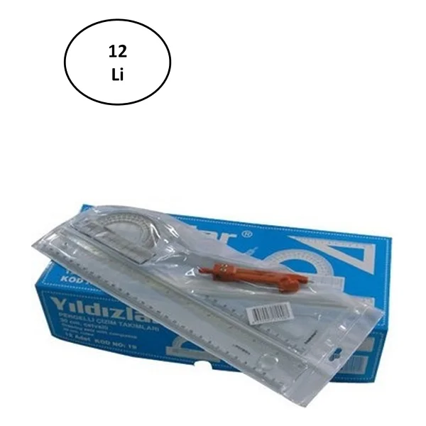 Yıldızlar Çizim Takımı Pergelli 30 Cm 12'li - Görsel 2