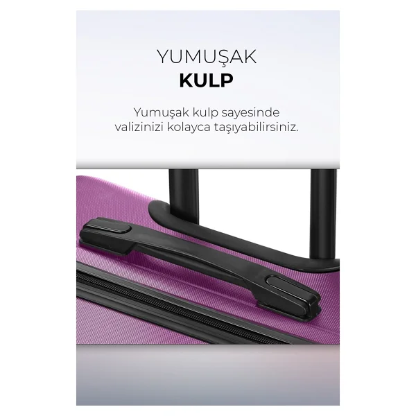 Polo&Sky Elmas Abs Mor Kabin Boy Valiz - Görsel 10