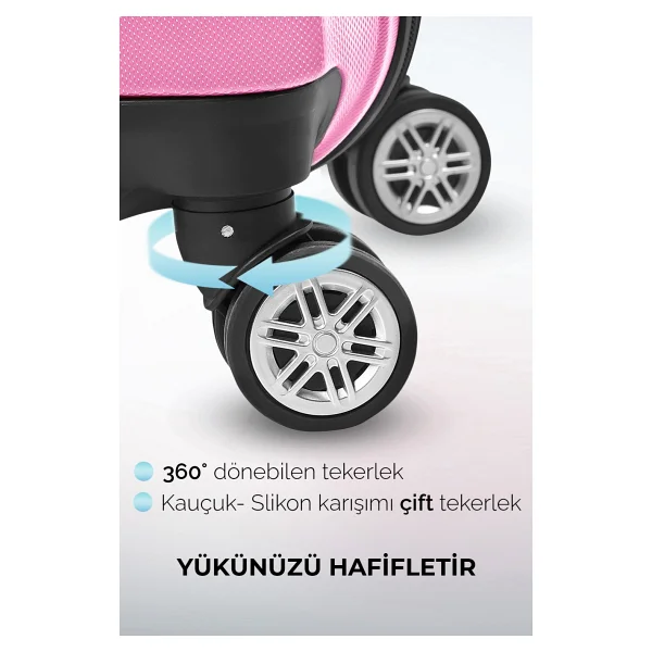 Polo&Sky Petek Abs Pembe Orta Boy Valiz - Görsel 10