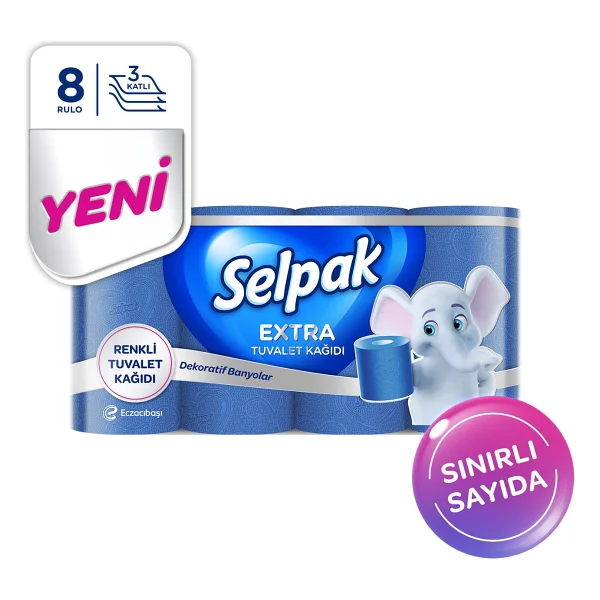 Selpak Extra Renkli 8'li Tuvalet Kağıdı