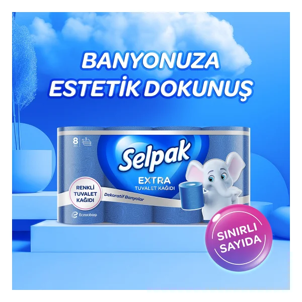 Selpak Extra Renkli 8'li Tuvalet Kağıdı - Görsel 2