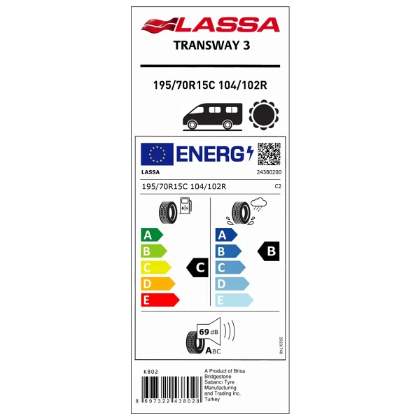 Lassa Transway 3 195/70 R15c 104/102r Yaz Lastiği - Görsel 2
