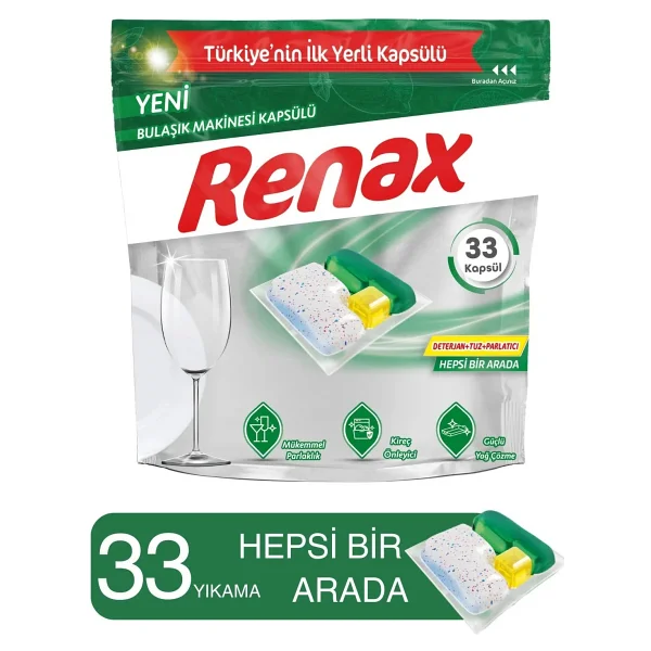 Renax Hepsi Bir Arada Bulaşık Makinesi Tableti 33'lü 3 Adet - Görsel 3