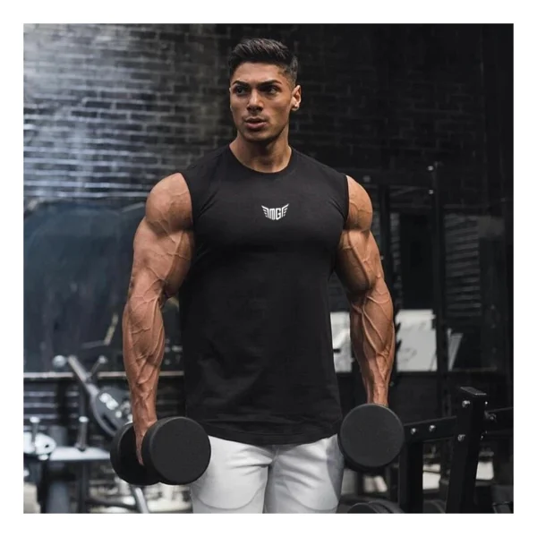 Genius Store Erkek Nem Emici Hızlı Kuruma Atletik Teknik Performans Sporcu Sıfır Kol T-Shirt Mg-Atlet - Siyah - Görsel 2