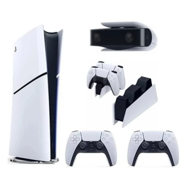 Sony Playstation 5 Slim Dijital Edition + 2 Dualsense + Şarj Istasyonu + PS5 Kamera Oyun Konsolu - Görsel 2