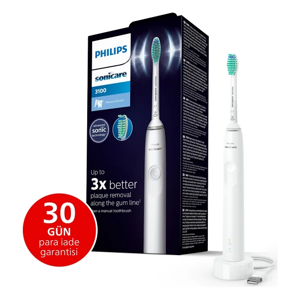 Philips Sonicare 3100 Şarjlı Diş Fırçası, 3 Kat Temizlik, 14 Gün Şarj, Basınç Sensörü, Hx3671/13 - Görsel 10