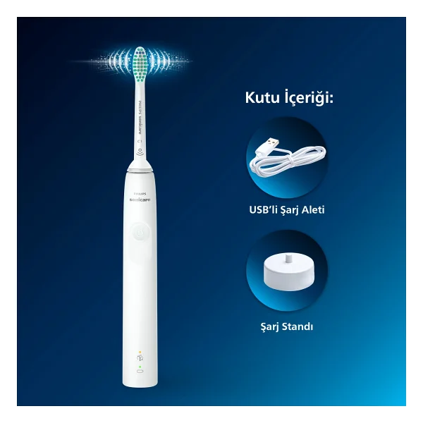 Philips Sonicare 3100 Şarjlı Diş Fırçası, 3 Kat Temizlik, 14 Gün Şarj, Basınç Sensörü, Hx3671/13 - Görsel 2