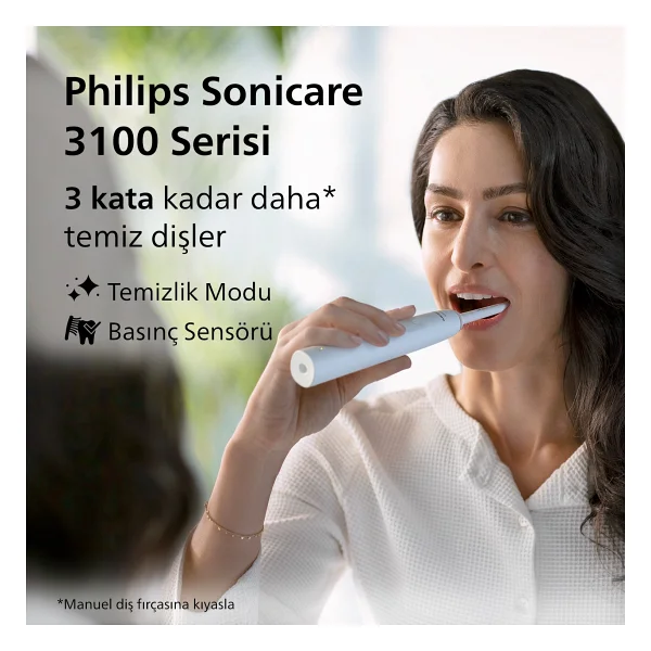 Philips Sonicare 3100 Şarjlı Diş Fırçası, 3 Kat Temizlik, 14 Gün Şarj, Basınç Sensörü, Hx3671/13 - Görsel 4