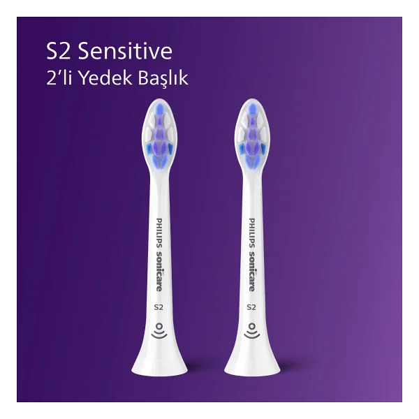 Philips HX6052/10 Sonicare S2 Sensitive 2'li Diş Fırçası Başlığı - Görsel 2