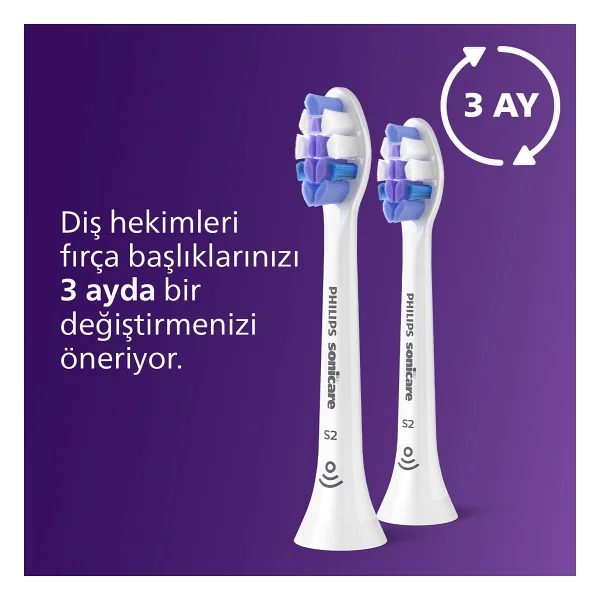 Philips HX6052/10 Sonicare S2 Sensitive 2'li Diş Fırçası Başlığı - Görsel 6