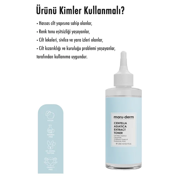 Maru.Derm Centella Asiatica Yatıştırıcı Ve Ceramide Nemlendirici Tonik 250 Ml - Görsel 5