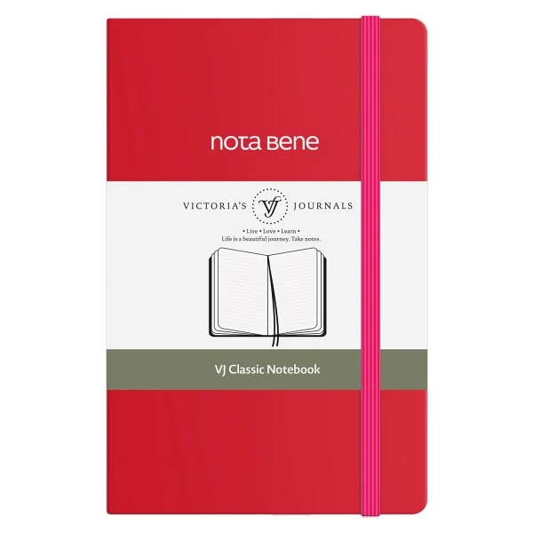Victoria's Journals Nota Bene Classic Sert Kapak Defter, 9x14 Cm, Çizgili - Fuşya - Görsel 2