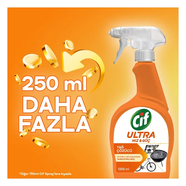 Cif Sprey Ultra Hız Mutfak Temizleyici 1 Lt - Görsel 8