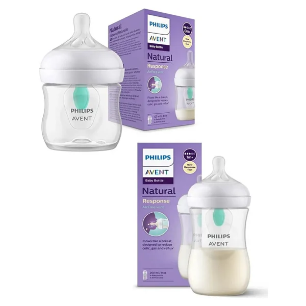 Philips Avent Doğal Tepkili Antikolik Valfli Biberon Seti 125 Ml & 260 Ml Plastik Malzemeden - Görsel 4