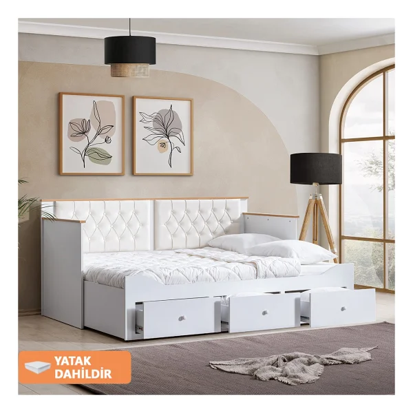 Setay Mobilya Alaçatı Çekmeceli Divan Yavrulu Karyola + Soft Yatak - Görsel 8