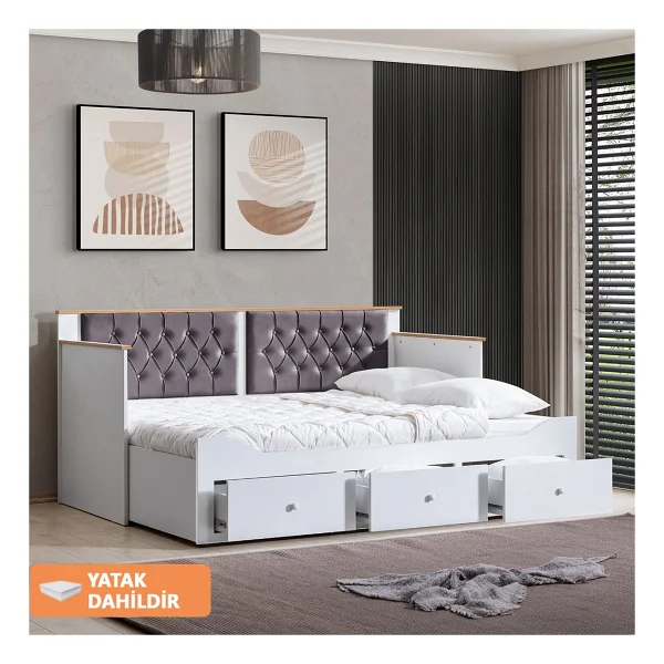 Setay Mobilya Alaçatı Çekmeceli Divan Yavrulu Karyola + Soft Yatak - Görsel 6