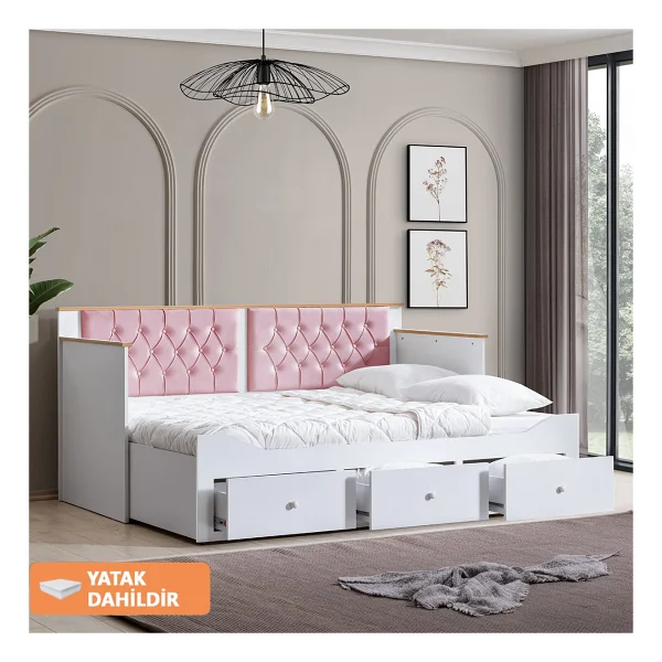 Setay Mobilya Alaçatı Çekmeceli Divan Yavrulu Karyola + Soft Yatak - Görsel 7