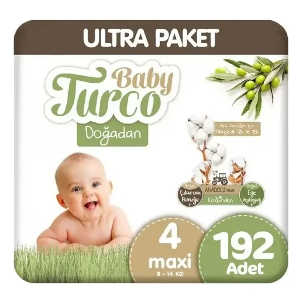 Baby Turco Doğadan 2 Numara Mini 68'li 4 Adet Bebek Bezi - Görsel 8