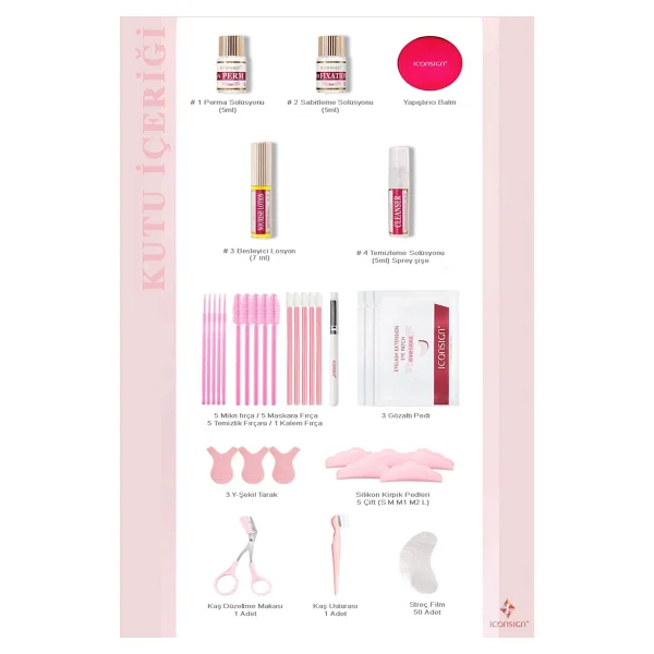 İconsign Lash Lift 2in1 Yeni Lash Lift,Kirpik Lifting,Perma Ve Kaş Laminasyon Seti (Büyük Set)(Yeni Balm Yapıştırıcılı) - Görsel 3