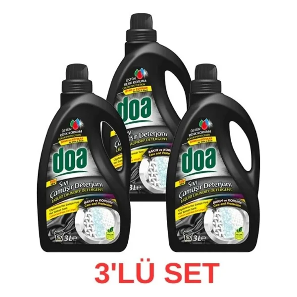 Doa Vegan Sıvı Çamaşır Deterjanı Siyahlar Için 3000ml X3 - Görsel 2