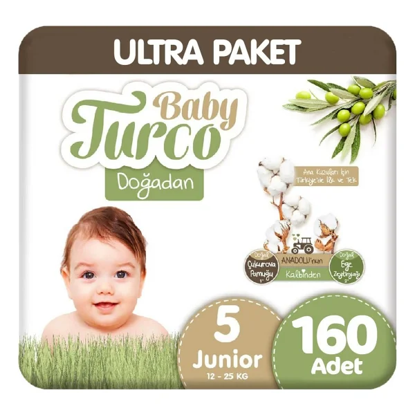 Baby Turco Doğadan 2 Numara Mini 68'li 4 Adet Bebek Bezi - Görsel 7