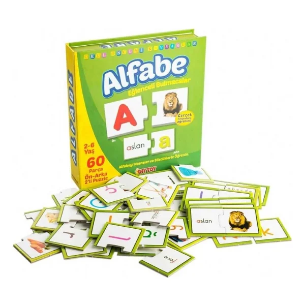 Diy - Toy Eğlenceli Alfabe 60 Parça Puzzle - Eşleştirme Oyunu - Görsel 3