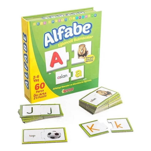 Diy - Toy Eğlenceli Alfabe 60 Parça Puzzle - Eşleştirme Oyunu - Görsel 2