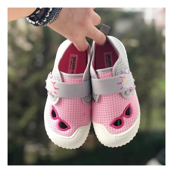 Gezer Çocuk Ev Okul Kreş Ayakkabısı ,Kaydırmaz Taban Kreş ,Ev ,Okul Ayakkabısı - 27 - Pembe - Görsel 5