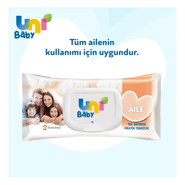 Uni Baby Aile 90 Yaprak 9'lu Paket Islak Mendil - Görsel 3