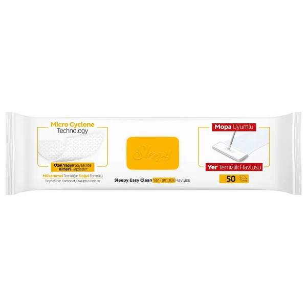 Sleepy Easy Clean Arap Sabunu Katkılı Mopa Uyumlu Yer Temizlik Havlusu 50 Yaprak - Görsel 2