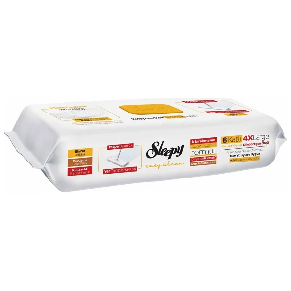 Sleepy Easy Clean Arap Sabunu Katkılı Mopa Uyumlu Yer Temizlik Havlusu 50 Yaprak - Görsel 3